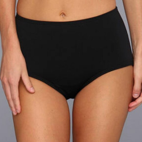 🌻NEW {w/tags!} TYR Solid Black High Waist Swim Bottoms Size 18 - Picture 1 of 11
